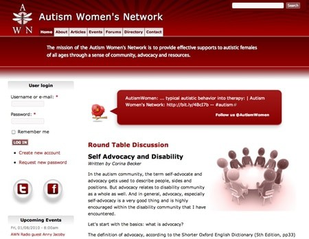 Autism Women's Network Website