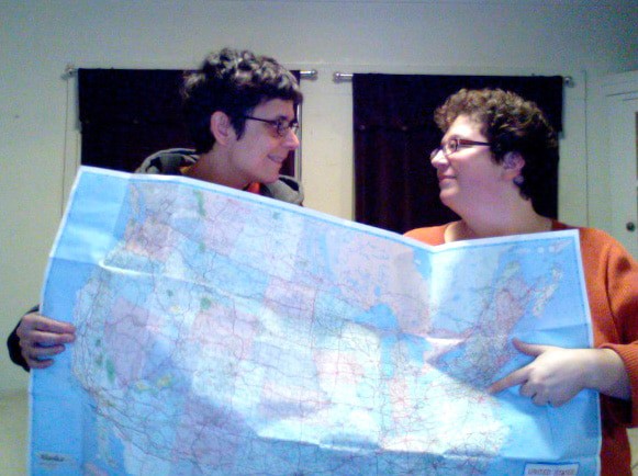 Karen and Lori with our map.